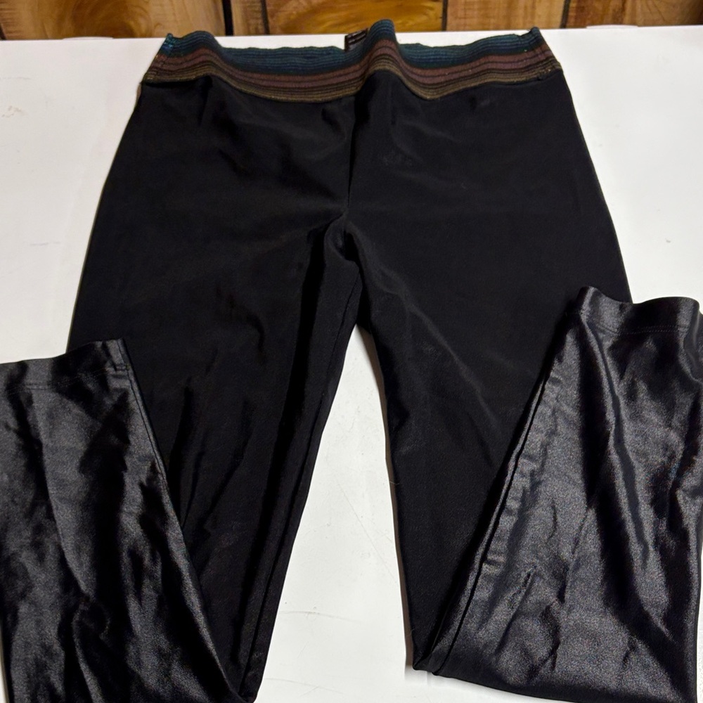 Koral Black Leggings with Vibrant Waistband